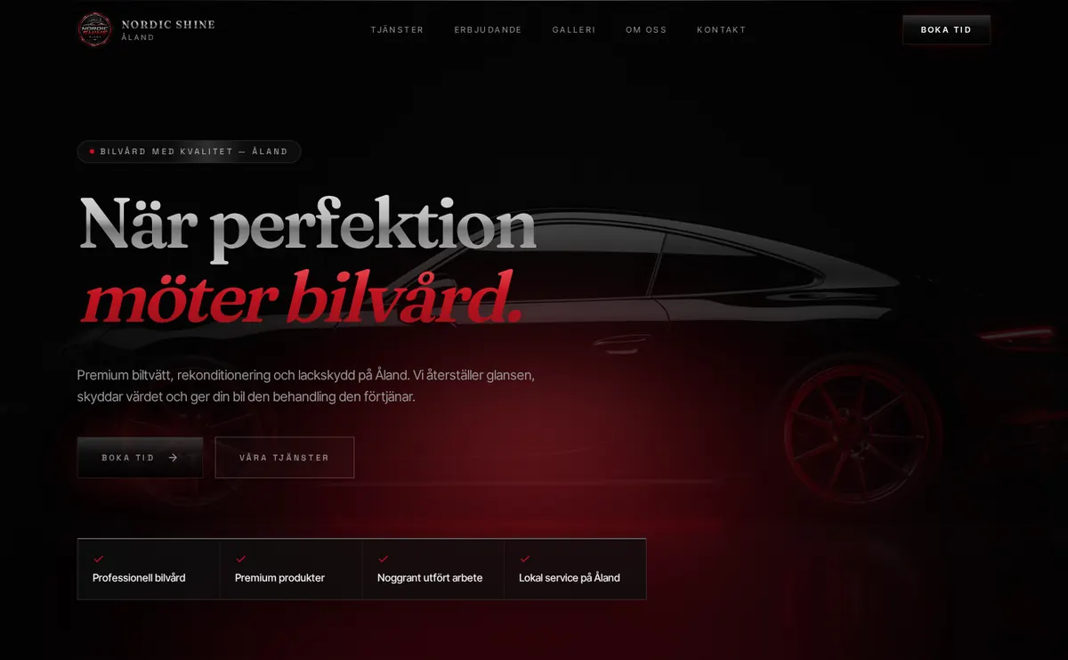 Nordic Shine Åland — Premium service / automotive
